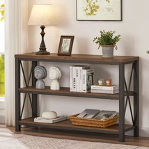 Bon Augure 3 Tier Sofa Table For Living Room (47 Inch, Rustic Oak), Industrial - $194.92