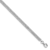 Silver  2 Row CZ w/1 in ext Bracelet QG4898 - £53.26 GBP