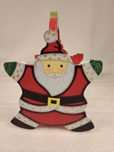 Christmas Santa  Claus Wooden Holder Basket Greeting Card Napkins Remote Phone - £7.82 GBP