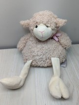 Gund Curley lamb sheep 4035359 plush tan cream beige floppy long legs pink bow - £79.12 GBP