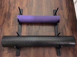 Foam Roller &amp; Yoga Mat Storage Rack. Easy Wall Mount. Full Hardware. Bla... - $53.68