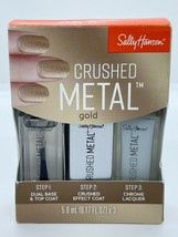 Sally Hansen Nail Polish Crushed Metal Kit GOLD - Textured Metallic Look - £19.71 GBP