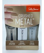 Sally Hansen Nail Polish Crushed Metal Kit GOLD - Textured Metallic Look - £19.51 GBP