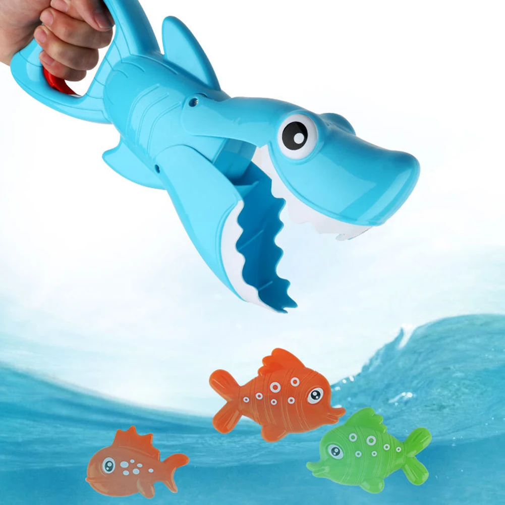 1 Set Funny Shark Grabber Bath Toy For Boys Girls Catch Game With 4 Fishes - £15.64 GBP