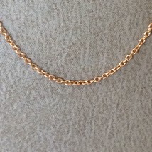Women&#39;s Necklace 14k Rose Gold Cable Chain 17.91 - 16.61 inch Width 0.79 mm - £66.17 GBP+