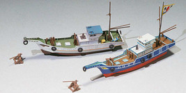 Fishing boat 2 vessels Unpainted assembly kit Greenmax 2168 Model Train N Gauge - £20.25 GBP