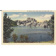 Sylvan Lake Custer State Park Postcard Black Hills South Dakota Line Cur... - $4.99