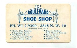 Boulevard Shoe Shop Business Card NW 10 Oklahoma City 1940's - $11.88