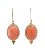 14k Yellow Gold Natural Coral Drop Earrings 11.26ct Total Weight (#J7292) - $14,532.70 MXN