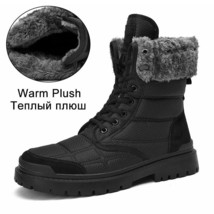 Winter Men Snow Boots Warm Plush Long Boots Big Size Outdoor Mens Sneakers Water - £76.04 GBP