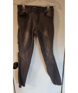 Womens 1 Monkey Ride Jeans Dark Gray Distressed Textured Punk Skinny Denim - $165.69 MXN