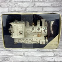 Classic Noel Porcelain Christmas Train Figure 24K Gold Accents New In Box  - £19.97 GBP