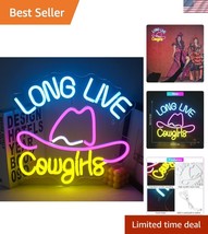 USB Powered Long Live Cowgirls Neon Light – Modern Wall Decor for Bedrooms - $40.50