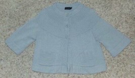 Womens Cardigan Sweater The Limited Gray Cable Knit Round Neck-size XL - £15.57 GBP