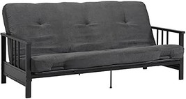 Dhp Harlow Metal Arm Futon, Full Size Black Frame With 6&quot; Microfiber, Grey - $271.99