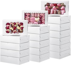 60pcs Treat Boxes 12x8x2.5 Inches 3 Cookie Boxes Treat Boxes with Window... - £44.49 GBP