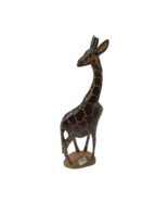 Vintage Handcrafted Carved Wooden Giraffe Kenyan Figurine 12” Tall - $276.42 MXN