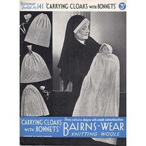 Vintage Doll/Baby Knitting Pattern 3 Cloaks/Bonnets Bairnswear #141 Gorgeous PDF - £1.61 GBP