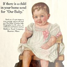 Mellin&#39;s Baby Food Milk Modification 1914 WW1 Advertisement Adorable Bab... - $109.15 CAD