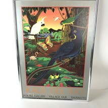 Raul Del Rio Portal Gallery Village Fair Sausalito Vtg 1983 Tropical Bird Litho - £46.71 GBP