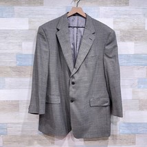 Hickey Freeman Tweed Wool Sport Coat Gray Houndstooth Windowpane USA Men... - £124.88 GBP