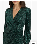 Calvin Klein Emerald Green Women&#39;s Sequined Faux-Wrap Sheath Dress sz 16... - $1,168.54 MXN