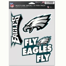 3.5&quot; philadelphia eagles nfl football team logo fan 3 pack vinyl decal stickers - £15.97 GBP