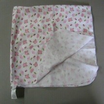 Just Born Ladybug Flower Baby Girl Cotton Flannel Blanket Pink Green White - $29.68