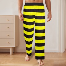 Men&#39;s Bumble Bee Black Yellow Stripes Pajama Trousers without Pockets - $40.00