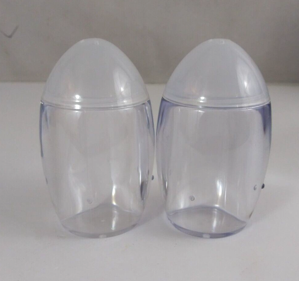 2007 Simply Summer Clear With White Tops 3.5&quot;&quot; Salt &amp; Pepper Shakers - $7.75