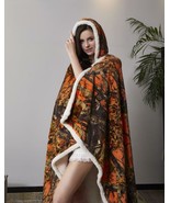 Comfy Hoodie Wearable Blanket Orange Camo Sherpa Luxury Extra Thick 50&quot; ... - £23.72 GBP