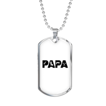 Papa Is A Carpenter Woodworker Dog Tag Stainless Steel or 18k Gold W 24&quot; - £37.15 GBP+