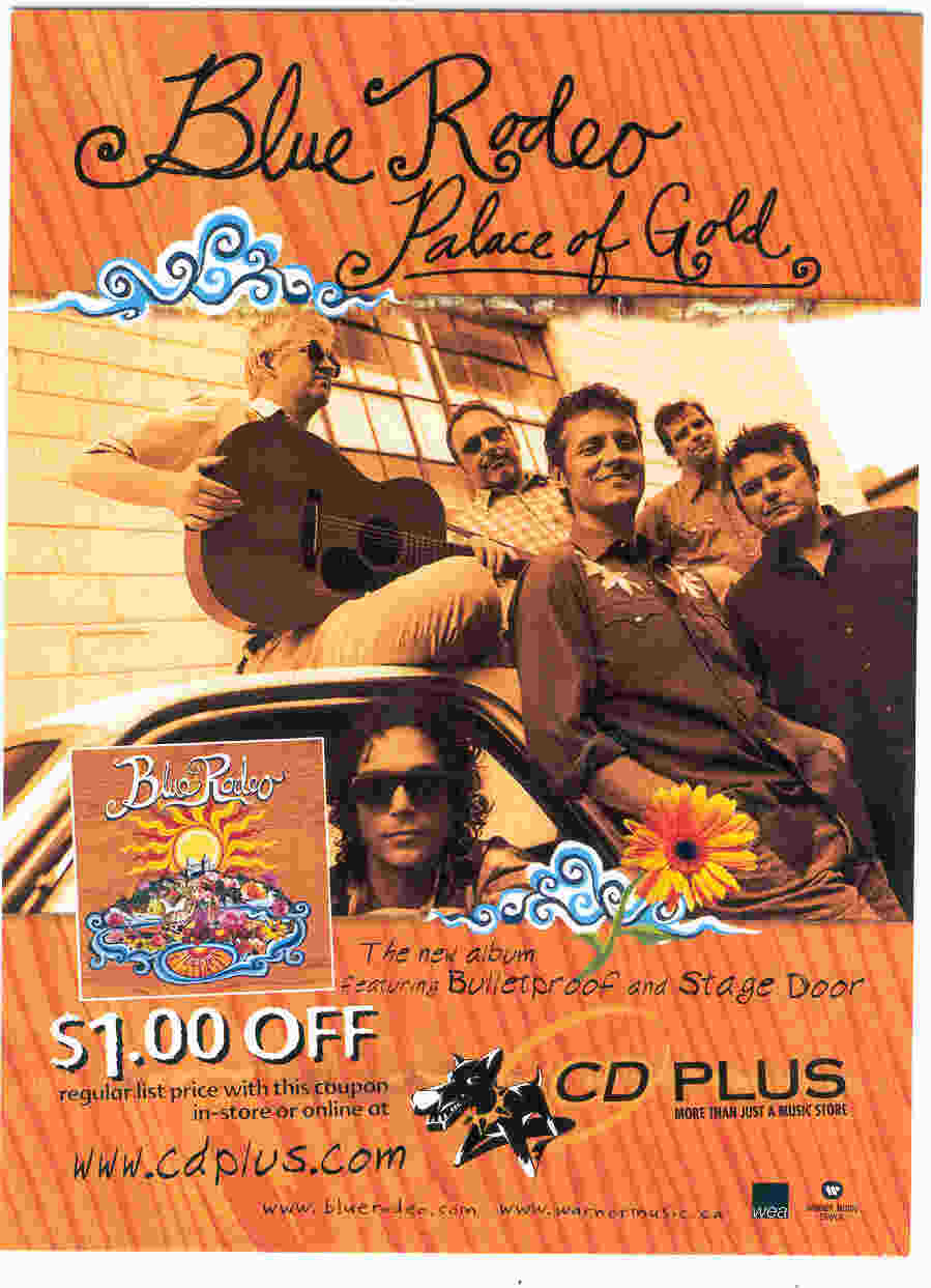Blue Rodeo Vintage Postcard 2003 Palace Of Gold &amp; Juno Promotion Jim Cud... - $4.77
