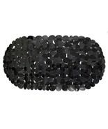 Pebble Oval Bath Mat, 27&quot;x 14&quot; - Elegant Black, Anti-Slip PVC Suction - $16.26 CAD