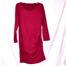 Maternity Long Sleeve Maroon Dress Size Medium - £13.50 GBP