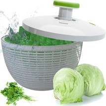 6.2-Quart Large Salad Spinner: Vegetable Washer Dryer Drainer Strainer With Bowl - £34.36 GBP