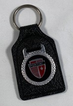 Vintage Pontiac Logo Leather &amp; Metal Key Ring Fob Holder - £15.53 GBP