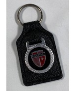 Vintage Pontiac Logo Leather &amp; Metal Key Ring Fob Holder - £15.44 GBP