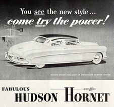 Hudson Hornet Club Coupe Advertisement 1953 Automobilia Classic Car LGBinAd - $329.00 MXN