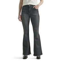 Lee Women&#39;s Heritage High Rise Flare Jean with Raw Hem Size 8S Color Black - $23.75