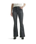 Lee Women&#39;s Heritage High Rise Flare Jean with Raw Hem Size 8S Color Black - $23.75
