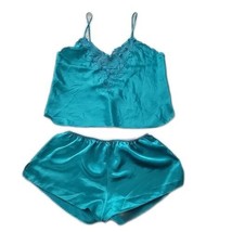 Cacique Lingerie Top &amp; Shorts 2 Piece Pajama Set ~ Sz M ~ Green - $22.49