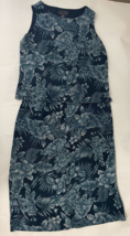 Laura Scott Blue Floral Kit Sleeveless Top and Skirt Large - e74 - $182.44 MXN