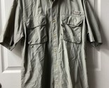 Magellan Outdoors Button Shirt Men&#39;s Size M Khaki Pockets Fishing Outdoo... - £9.25 GBP