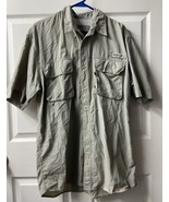 Magellan Outdoors Button Shirt Men&#39;s Size M Khaki Pockets Fishing Outdoo... - £9.19 GBP