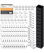 170PCS 1/4 Inch Pegboard Hooks Kit, Extra Thick Heavy Duty Peg Board Org... - €37,20 EUR