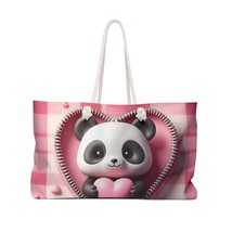 Personalised/Non-Personalised Weekender Bag, Cute Panda, Valentines Day, Large W - £38.44 GBP