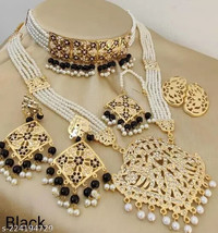 Joharibazar Traditonal Kundan Rani Long Haar Earrings Necklace Jewelry Set d - £31.06 GBP