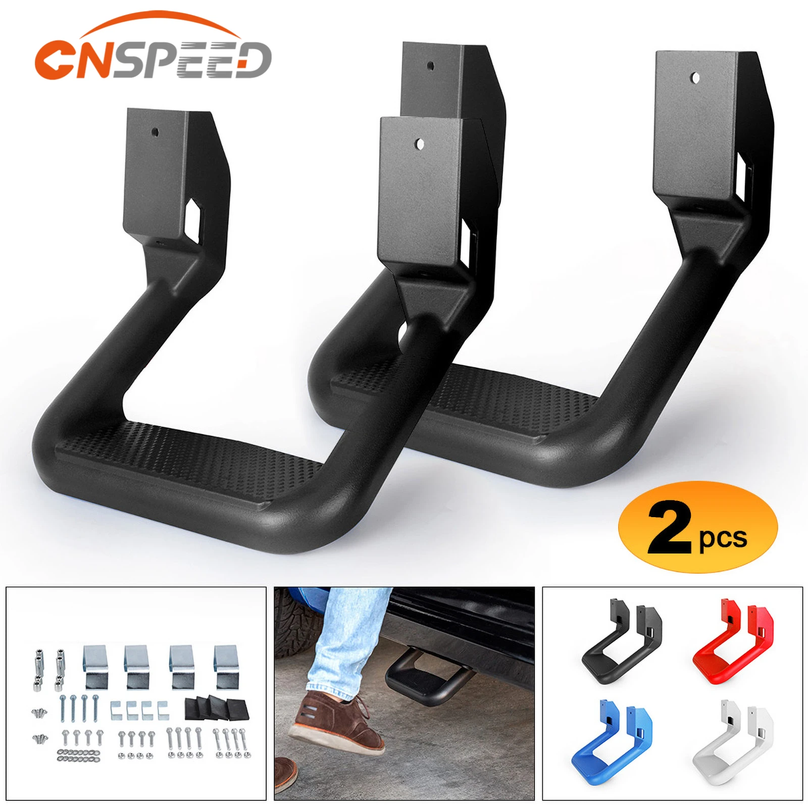 CNSPEED 2PCS Truck Side Steps Bar Non-Slip Aluminum Pickup Stirrup Boards Pedals - £95.73 GBP