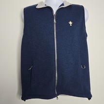 Peter Millar Crown Warmth Fleece Golf Vest Blue Men&#39;s Medium Trophy Full Zip - $37.99